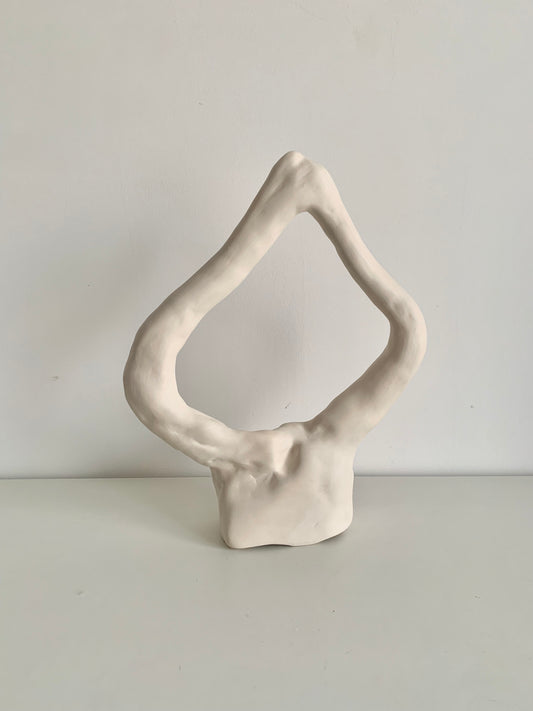 Creamy ceramic sculpture
