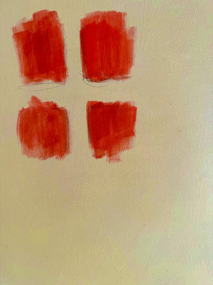 Beige with red painting