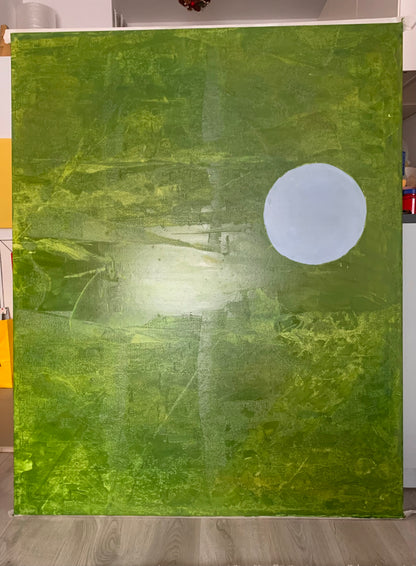 Green textured painting