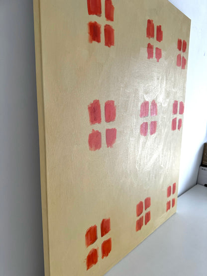 Beige with red painting