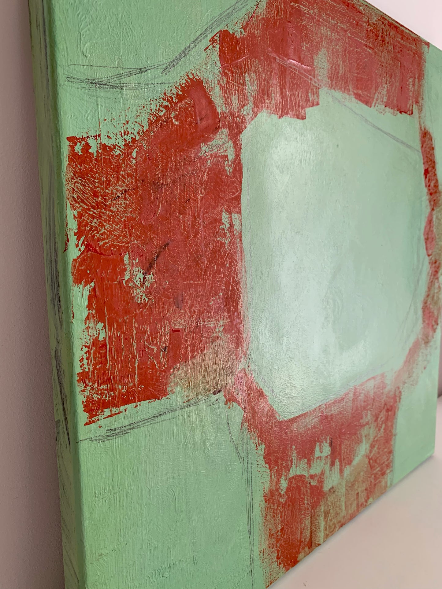 Green square abstraction | 19.6” x 19.6”