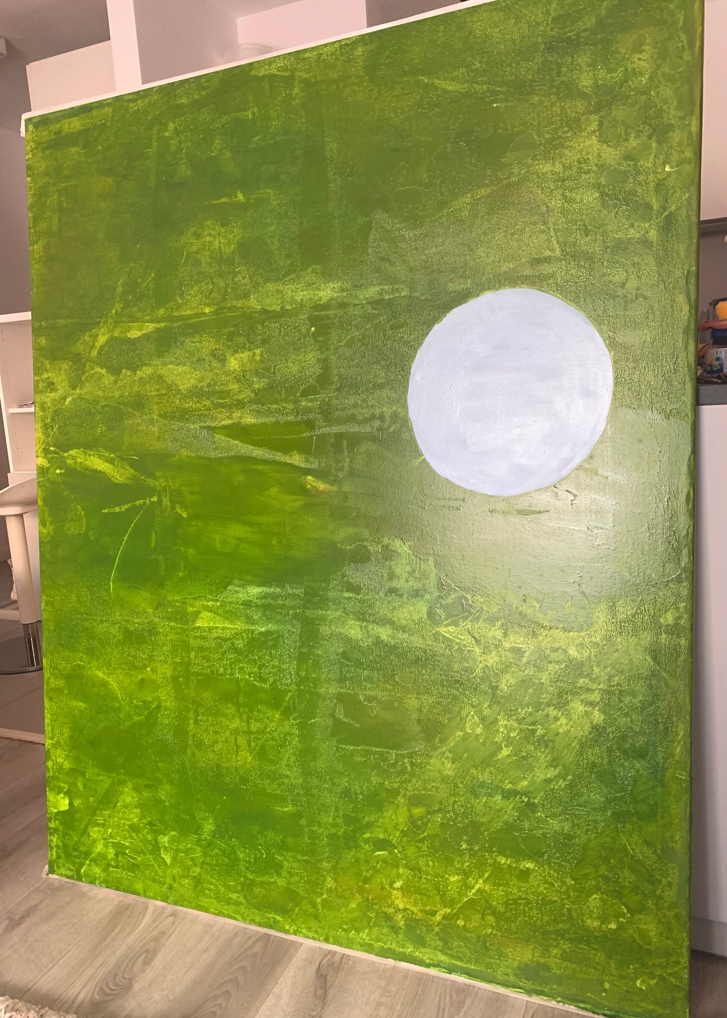 Green textured painting