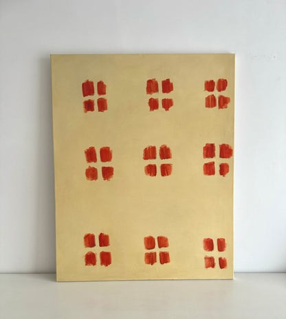 Beige with red painting