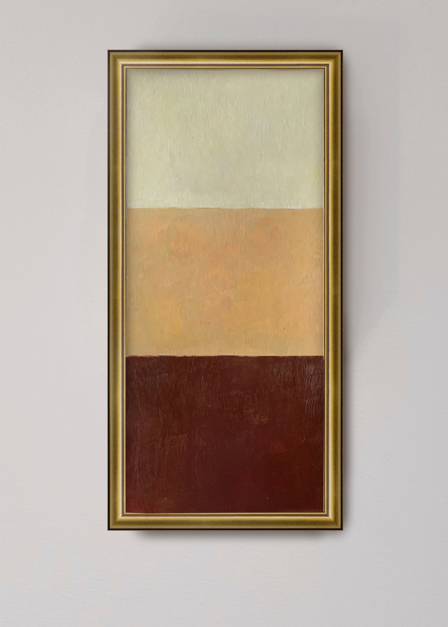 Red | white | peach oil painting in golden frame